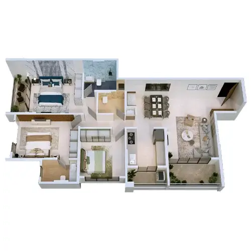 EH Sky Tower Bavdhan 3 BHK Floor Plan Image
